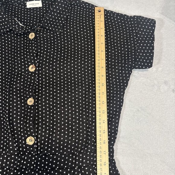Orange Creek Black & White Polka Dot Romper Women's Size X-Large Casual Preppy - Picture 7 of 14